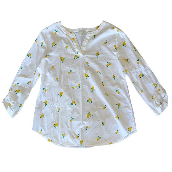 Van Heusen Blouse Lemon Floral Bundle Shirts Popover Tunic - Picture 9 of 15